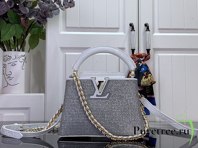 LOUIS VUITTON | Mini Capucines East-West Silver crystal - 1