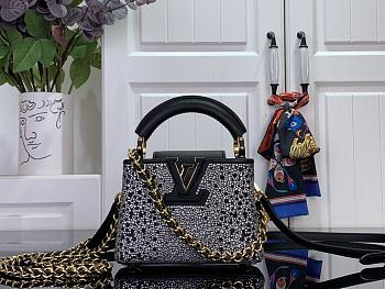 LOUIS VUITTON | Nano Capucines East-West Black crystal