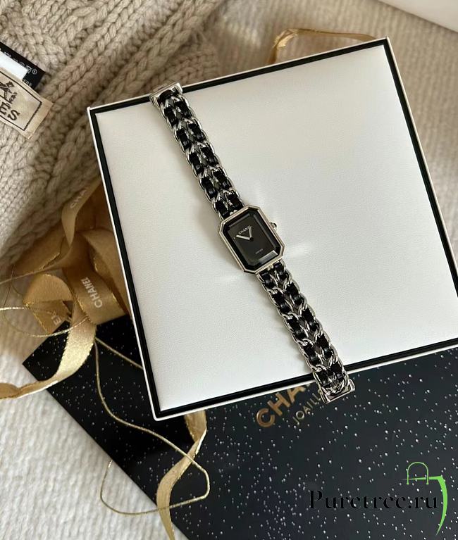 CHANEL | PREMIÈRE ICONIC CHAIN ​​WATCH BLACK/SILVER - 1