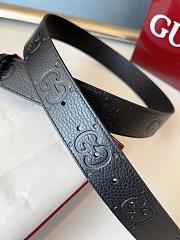 GUCCI | GG 3.7 Round Interlocking Double G Silver Buckle Belt Black  - 5