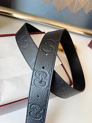 GUCCI | GG 3.7 Round Interlocking Double G Gold Buckle Belt Black - 3