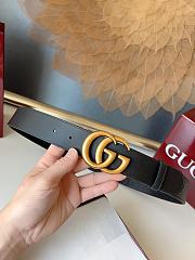 GUCCI | GG 3.7 Round Interlocking Double G Gold Buckle Belt Black - 5