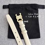 CELINE | 2.5cm Triumph TRIOMPHE Enamel Buckle Belt Off-white - 3