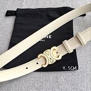 CELINE | 2.5cm Triumph TRIOMPHE Enamel Buckle Belt Off-white - 2