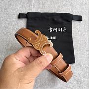 CELINE | 2.5cm Triumph TRIOMPHE Enamel Buckle Belt Golden brown - 6