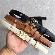 CELINE | 2.5cm Triumph TRIOMPHE Enamel Buckle Belt Golden brown - 5