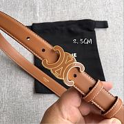 CELINE | 2.5cm Triumph TRIOMPHE Enamel Buckle Belt Golden brown - 4
