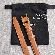 CELINE | 2.5cm Triumph TRIOMPHE Enamel Buckle Belt Golden brown - 3