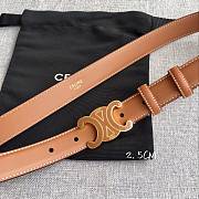 CELINE | 2.5cm Triumph TRIOMPHE Enamel Buckle Belt Golden brown - 2