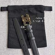 CELINE | 2.5cm Triumph TRIOMPHE Enamel Buckle Belt Black - 6