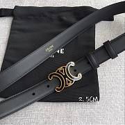 CELINE | 2.5cm Triumph TRIOMPHE Enamel Buckle Belt Black - 4