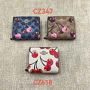 Coach Snap Wallet In Signature Canvas With Cherry 03 - 2