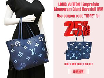 LOUIS VUITTON | Empreinte Monogram Giant Neverfull MM