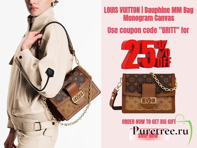 LOUIS VUITTON | Dauphine MM Bag Monogram Canvas  - 1
