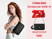 LV Diane Black Supple Grained Leather M46386 24x9x15 cm - 1
