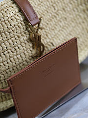 YSL | Saint Laurent Brown Le 5 à 7 Raffia Shoulder Bag - 6