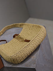 YSL | Saint Laurent Brown Le 5 à 7 Raffia Shoulder Bag - 4