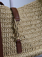 YSL | Saint Laurent Brown Le 5 à 7 Raffia Shoulder Bag - 2