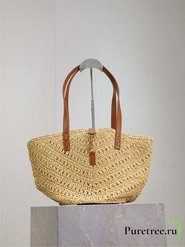 YSL | PANIER bag in raffia naturel size 38x20x21 cm - 1