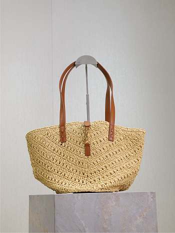 YSL | PANIER bag in raffia naturel size 38x20x21 cm