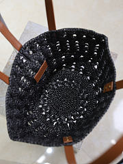YSL | PANIER bag in raffia black size 42x20x22 cm - 2