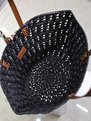 YSL | PANIER bag in raffia black size 55x31x28 cm - 3