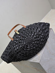 YSL | PANIER bag in raffia black size 55x31x28 cm - 4