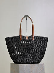YSL | PANIER bag in raffia black size 55x31x28 cm - 5