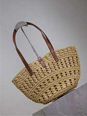 YSL | PANIER bag in raffia naturel size 42x20x22 cm - 5