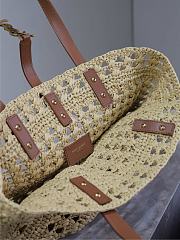 YSL | PANIER bag in raffia naturel size 42x20x22 cm - 4