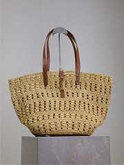 YSL | PANIER bag in raffia naturel size 55x31x28 cm - 1