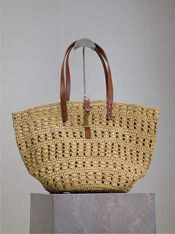 YSL | PANIER bag in raffia naturel size 55x31x28 cm