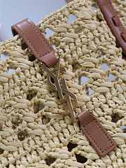YSL | PANIER bag in raffia naturel size 55x31x28 cm - 4