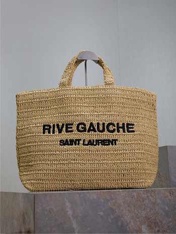 YSL | Saint Laurent Rive Gauche tote bag in natural soft raffia