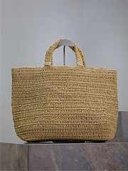 YSL | Saint Laurent Rive Gauche tote bag in natural soft raffia - 3