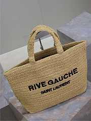 YSL | Saint Laurent Rive Gauche tote bag in natural soft raffia - 2