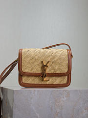 YSL | Satchel Small bag in beige raffia  - 1