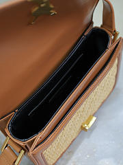 YSL | Satchel Small bag in beige raffia  - 4