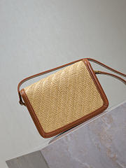 YSL | Satchel Small bag in beige raffia  - 3
