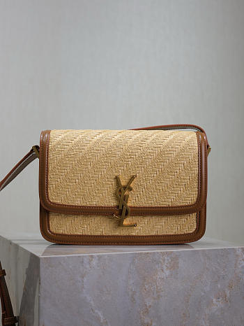 YSL | Satchel Medium bag in beige raffia