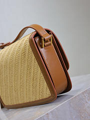 YSL | Satchel Medium bag in beige raffia - 4