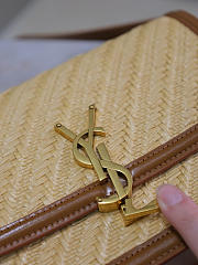 YSL | Satchel Medium bag in beige raffia - 3