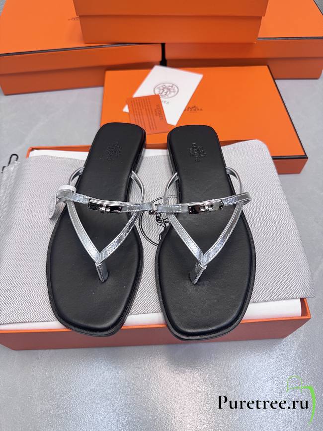 HERMES | Kelly buckle flip-flops silver - 1