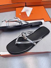 HERMES | Kelly buckle flip-flops silver - 3