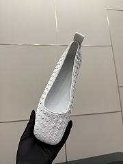 BOTTEGA VENETA | White Intrecciato Woven Nappa Leather Bow Ballet Flats - 5