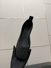 BOTTEGA VENETA | Black Intrecciato Woven Nappa Leather Bow Ballet Flats - 4