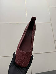 BOTTEGA VENETA | Burgundy Intrecciato Woven Nappa Leather Bow Ballet Flats - 6