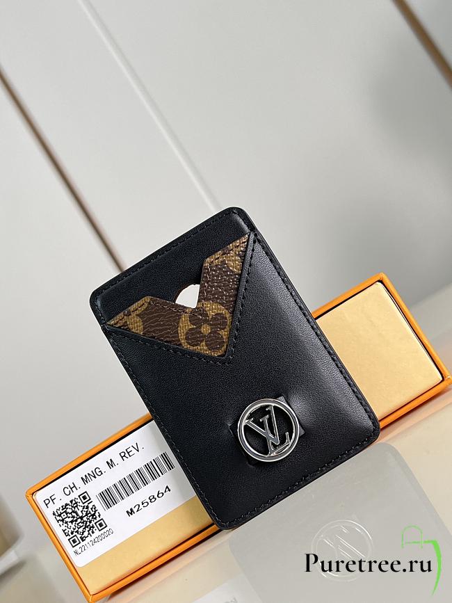 LOUIS VUITTON | Magnetic Card Holder Black - 1