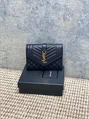 YSL | Quilted Leather Wallet Gold Hardware In Black - 1