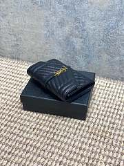 YSL | Quilted Leather Wallet Gold Hardware In Black - 2